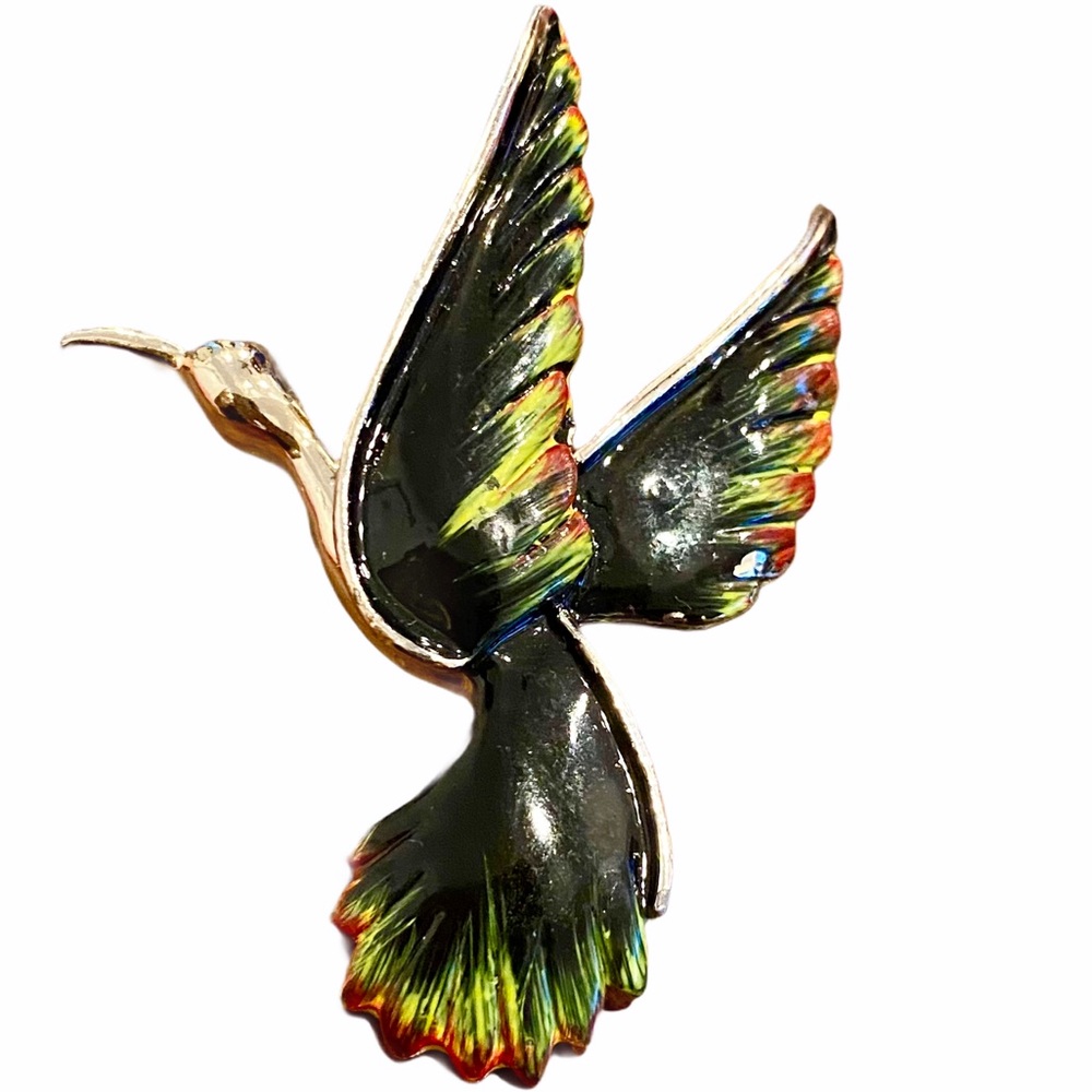 Vintage Gerrys Gold Tone Enamel Bird Pin